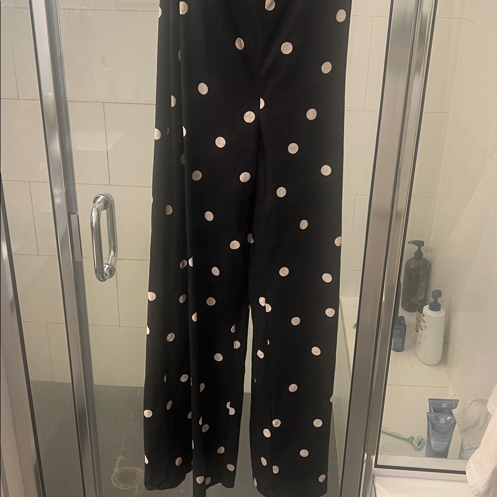 Sezane Black Jumpsuit with White Dots - Picture 4 of 7